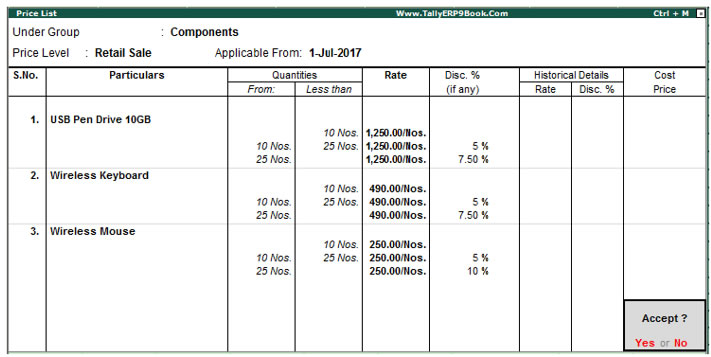 price-levels-and-price-lists-of-stock-item-using-tally-erp9